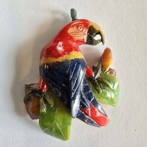 Parrot pendant bird Scarlet Macaw tropical animal red blue green